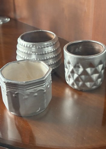 Bohem gümüş Seramik saksı - Görsel 8