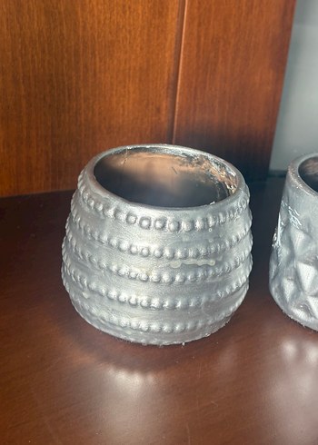 Bohem gümüş Seramik saksı - Görsel 4