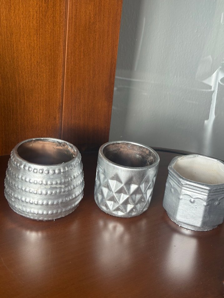 Bohem gümüş Seramik saksı - Görsel 3