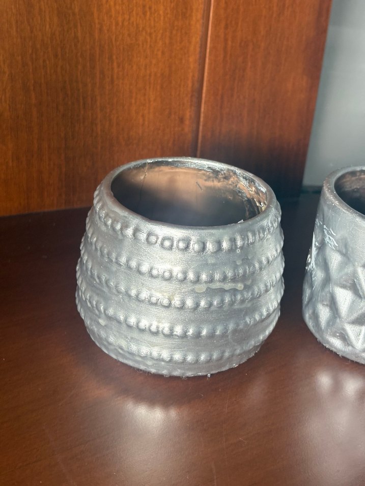 Bohem gümüş Seramik saksı - Görsel 4