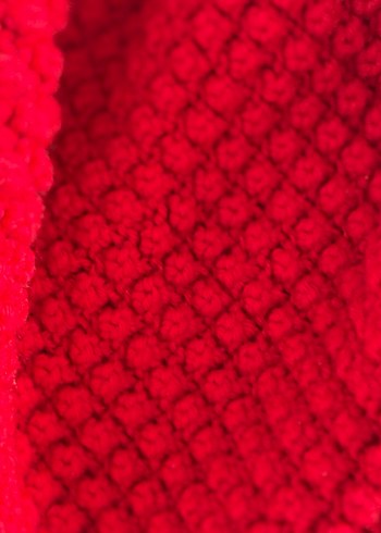 Kırmızı Dokulu el örgüsü Sıcak geniş şal - Görsel 7