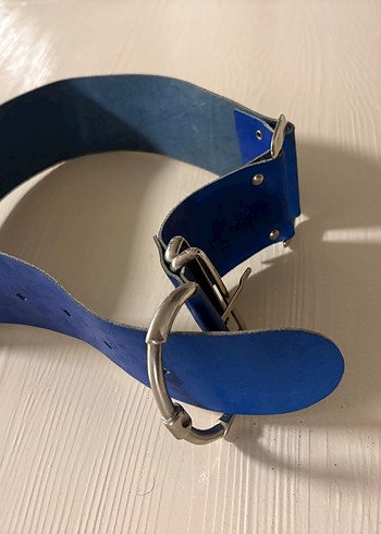 Mavi Deri Kadın Kemer Tokalı - Görsel 5