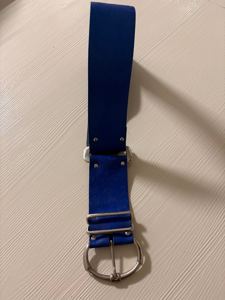 Mavi Deri Kadın Kemer Tokalı - Görsel 4