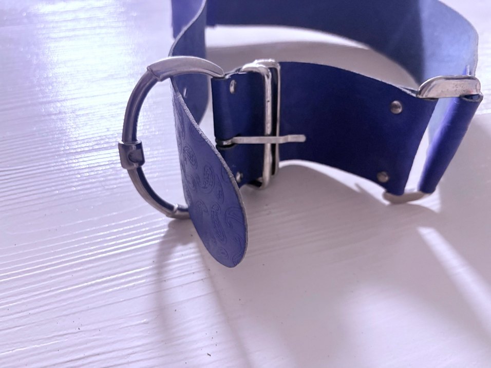 Mavi Deri Kadın Kemer Tokalı - Görsel 2