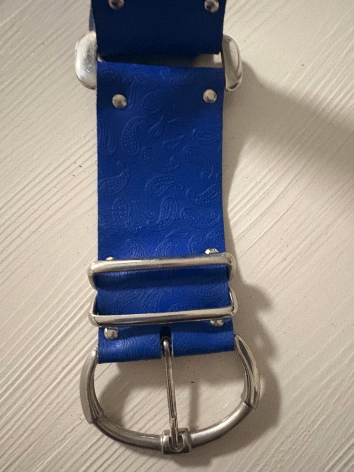 Mavi Deri Kadın Kemer Tokalı - Görsel 3