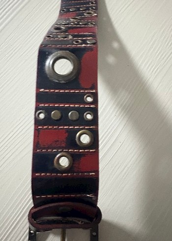 Kırmızı Deri Tokalı Kadın Kemer - Görsel 7