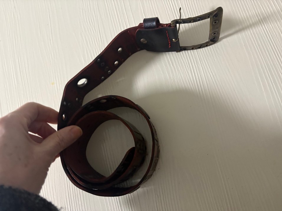 Kırmızı Deri Tokalı Kadın Kemer - Görsel 5