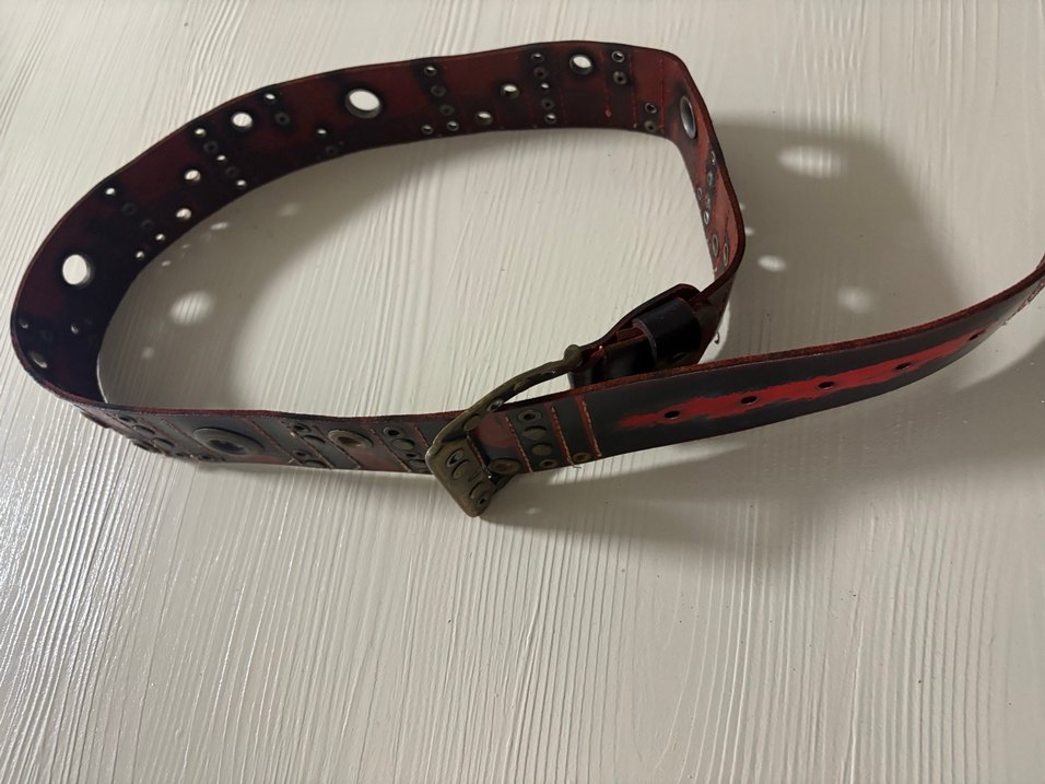 Kırmızı Deri Tokalı Kadın Kemer - Görsel 3