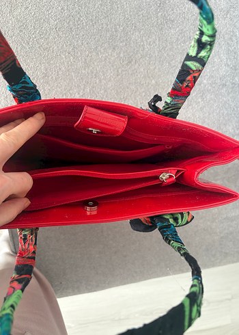 Parlak Kırmızı Kadın Çanta - Görsel 6