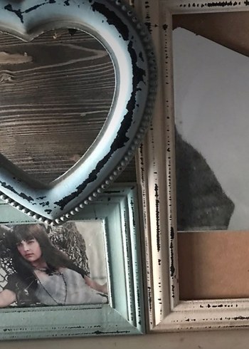 Turkuaz ve Gri Dekoratif Çerçeveler ayna - Görsel 4