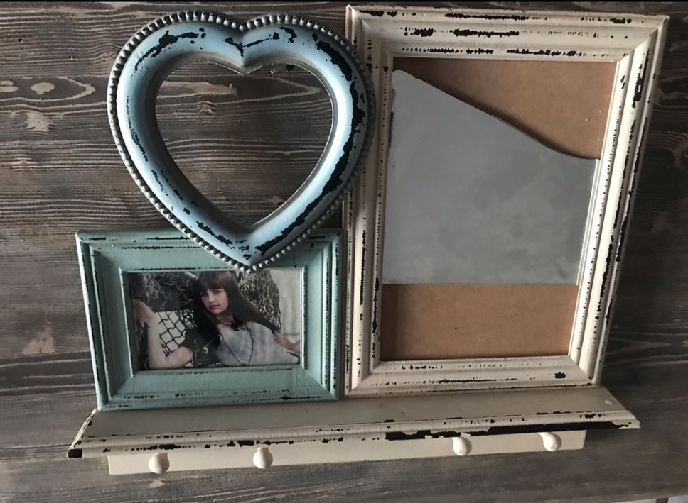 Turkuaz ve Gri Dekoratif Çerçeveler ayna - Görsel 2