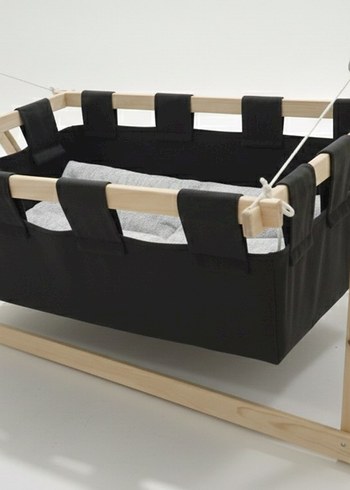 Ahşap Çerçeveli Kahverengi Bebek Beşiği - Görsel 2