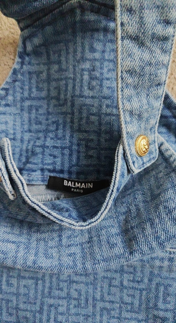 Nakışlı Düğmeli Kız Kot Tulum - Görsel 2