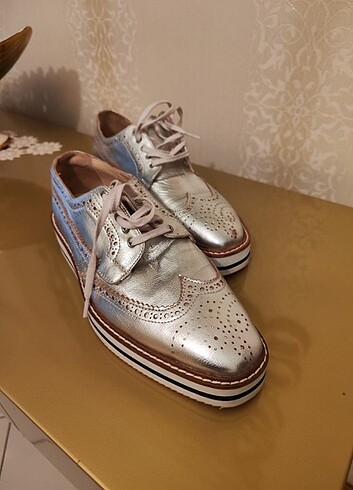 Mudo Oxford gümüş gri ayakkabi - Görsel 4