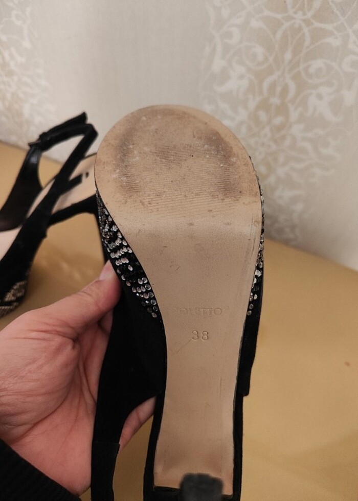 Siyah süet 38 numara ayakkabi - Görsel 5