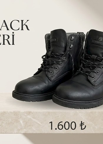 Lumberjack Siyah Deri Bagcikli Bot