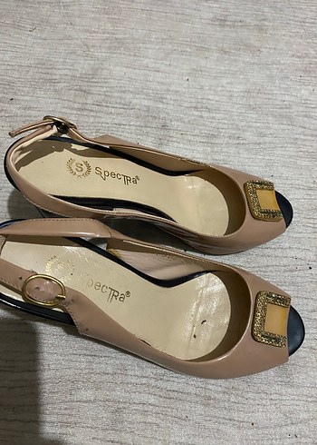 36 Beden Bej Rugan Kadın Dolgu Topuklu Ayakkabı
