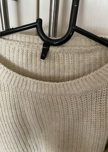 Bej Kadın Triko Kazak, Bisiklet Yaka, Salaş - Görsel 5