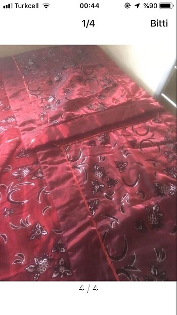  Beden bordo Renk Tafta yatak örtüsü