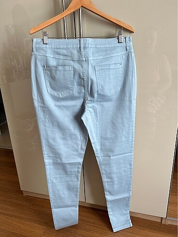 44 Beden Marks and Spencer açık mavi yazlık esnek pantalon