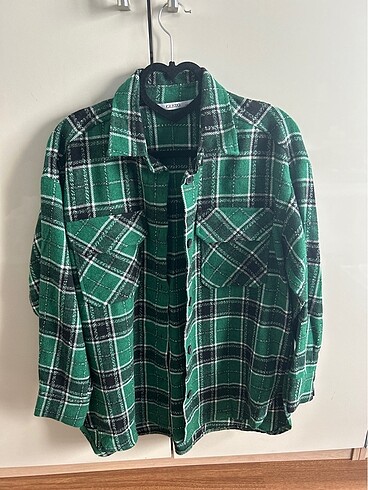 Gusto oduncu oversize gömlek yeşil kareli