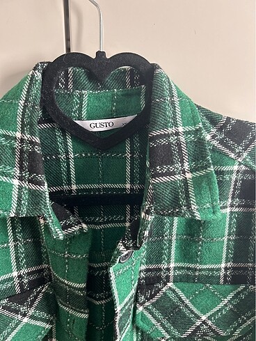 Gusto Gusto oduncu oversize gömlek yeşil kareli