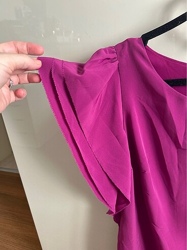 44 Beden pembe Renk Marks and Spencer yazlık koyu pembe kısa kollu elbise