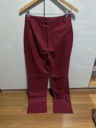 Pull and Bear Pull and bear - pacific republic kırmızı ekose pantalon kışlık