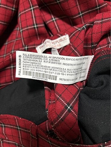 36 Beden kırmızı Renk Pull and bear - pacific republic kırmızı ekose pantalon kışlık