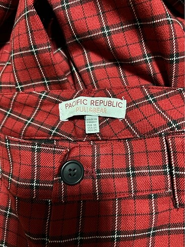 36 Beden Pull and bear - pacific republic kırmızı ekose pantalon kışlık
