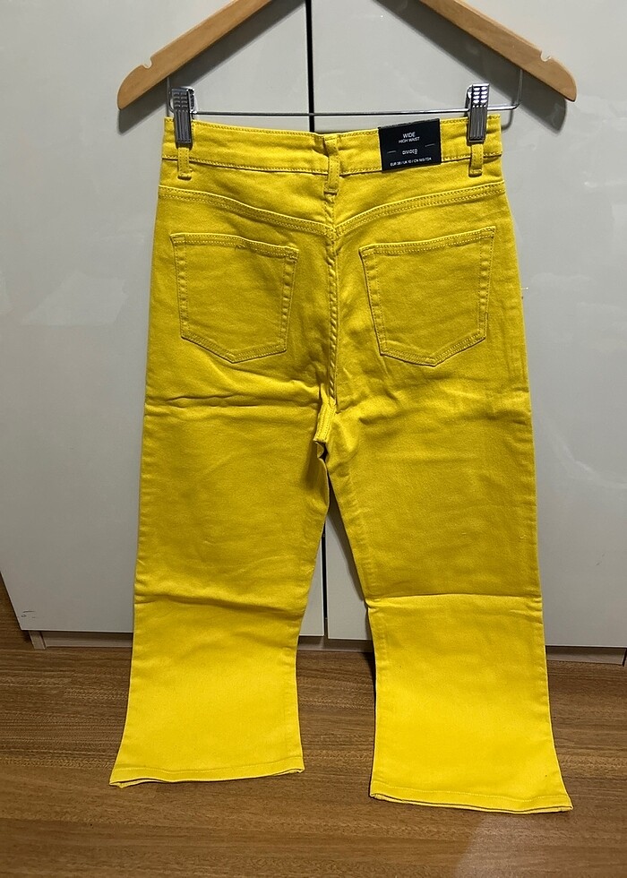 H&M - wide high waist sarı kot pantalon - Görsel 3