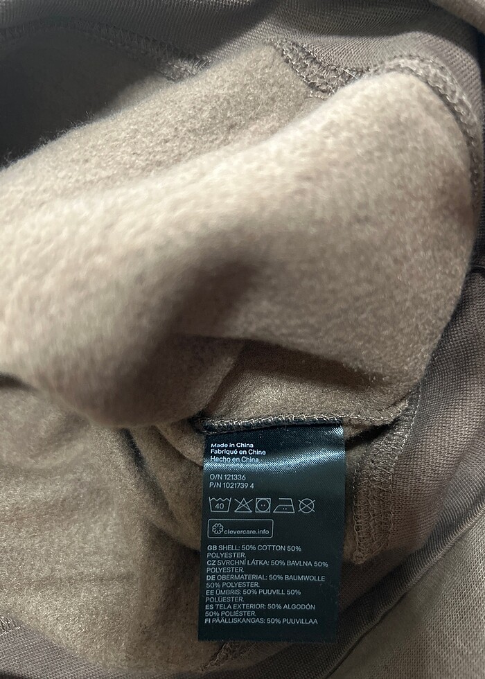 H&M - crop kışlık kahverengi sweatshirt - Görsel 4