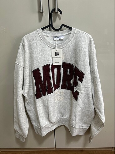 Bershka - gri kışlık oversize sweatshirt