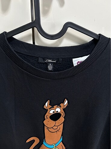 Mavi - Scooby doo özel üretim siyah kışlık oversize sweatshirt - Görsel 2