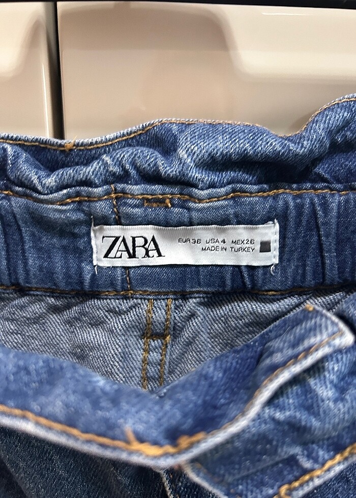 Zara kot şort, paperbag , yüksek bel - Görsel 2