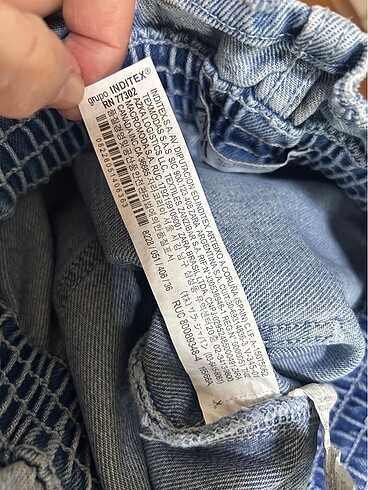 Zara kot şort, paperbag short, yüksek bel - Görsel 6