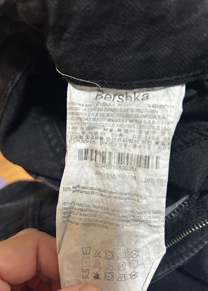 BERSHKA kot şort, yüksek bel - Görsel 4