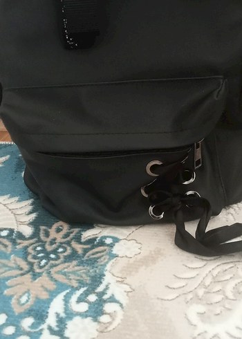 Siyah Minimalist Kadın Sırt Çantası - Görsel 6