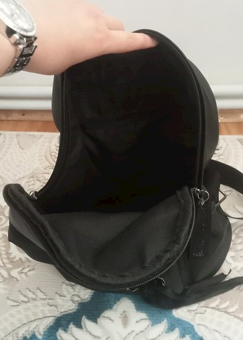 Siyah Minimalist Kadın Sırt Çantası - Görsel 8