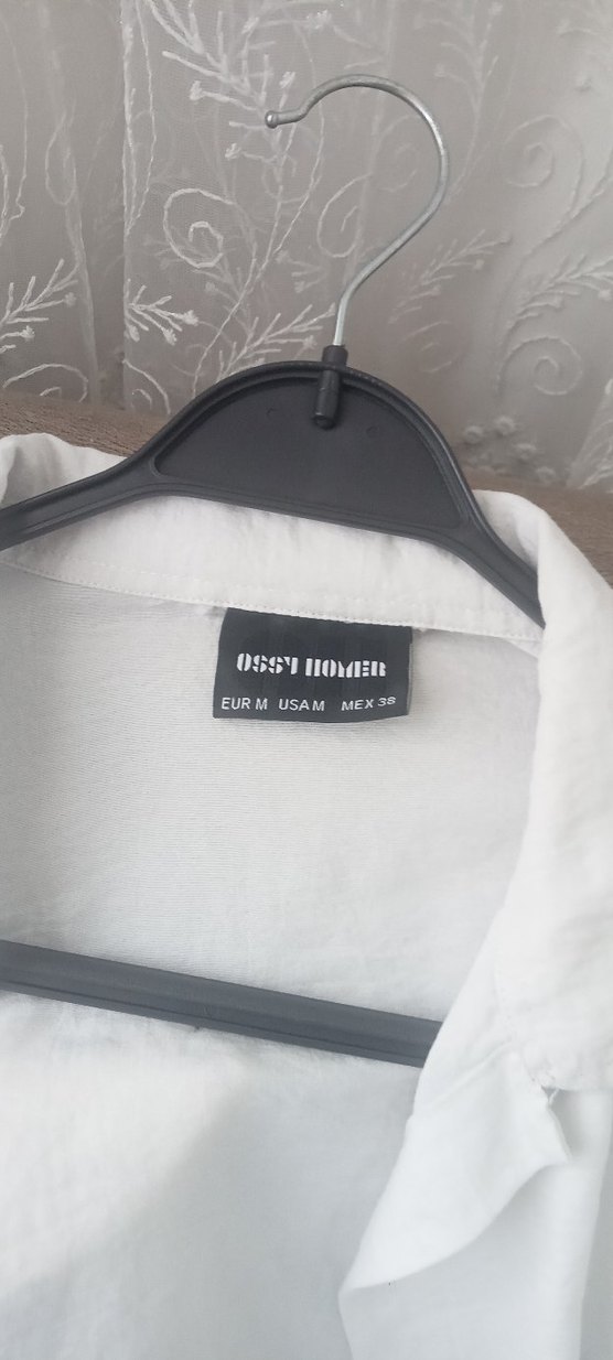 Boyfriend bol kalıp keten görünümlü ayrobin beyaz renk gömlek - Görsel 3