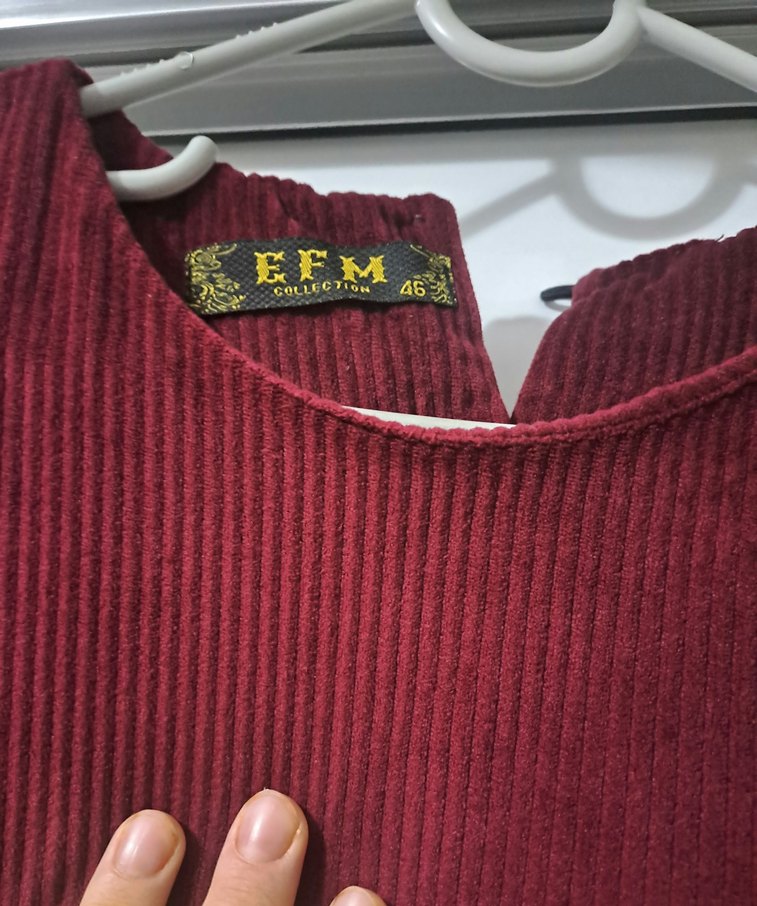 fitillş kadife elbise - Görsel 2