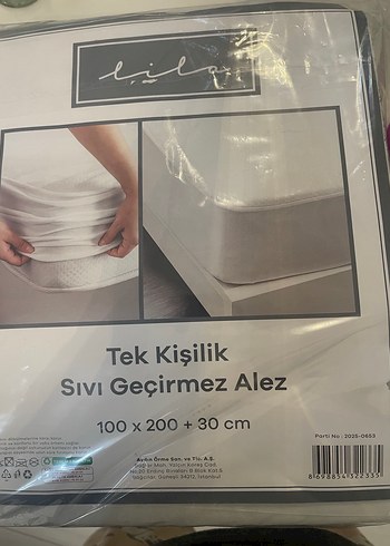 Tek Kişilik Sıvı Geçirmez Alez 100x200+30 cm