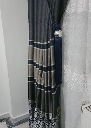 Gri Desenli Geleneksel fon perde sıfırdır  pazarlık payı vardır - Görsel 4