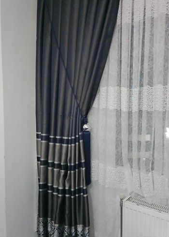 Gri Desenli Geleneksel fon perde sıfırdır  pazarlık payı vardır - Görsel 3