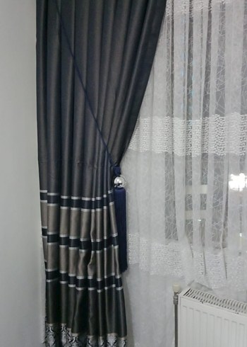 Gri Desenli Geleneksel fon perde sıfırdır  pazarlık payı vardır - Görsel 2