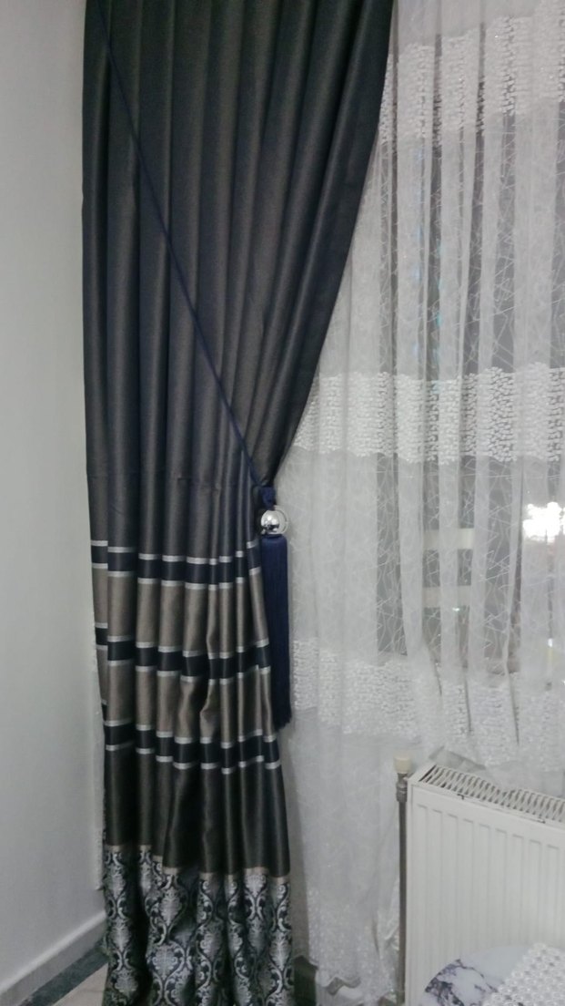 Gri Desenli Geleneksel fon perde sıfırdır  pazarlık payı vardır - Görsel 2