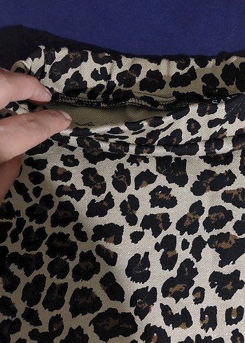 Kahverengi Leopar Desenli Midi  Etek - Görsel 4