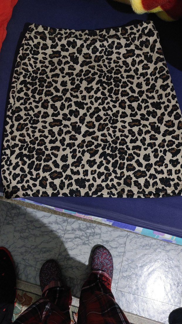 Kahverengi Leopar Desenli Midi  Etek - Görsel 2