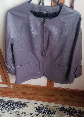 xl Beden kahverengi Renk Deri ceket