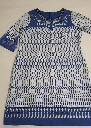 Mavi Desenli taşlı Uzun  Bluz - Görsel 3